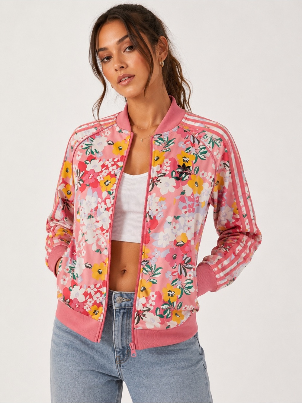 adidas Originals HER Studio London Floral Track Jacket Pink Women’s Medium